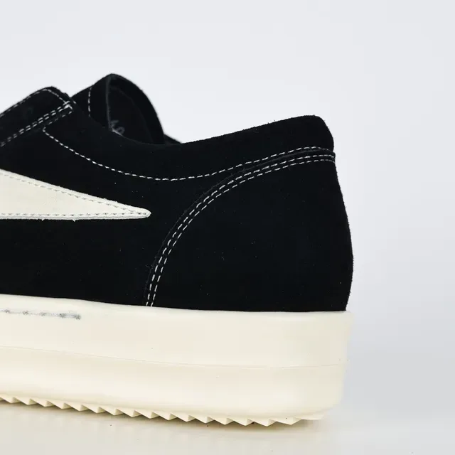 Black Suede Low-Top Platform Sneaker 4