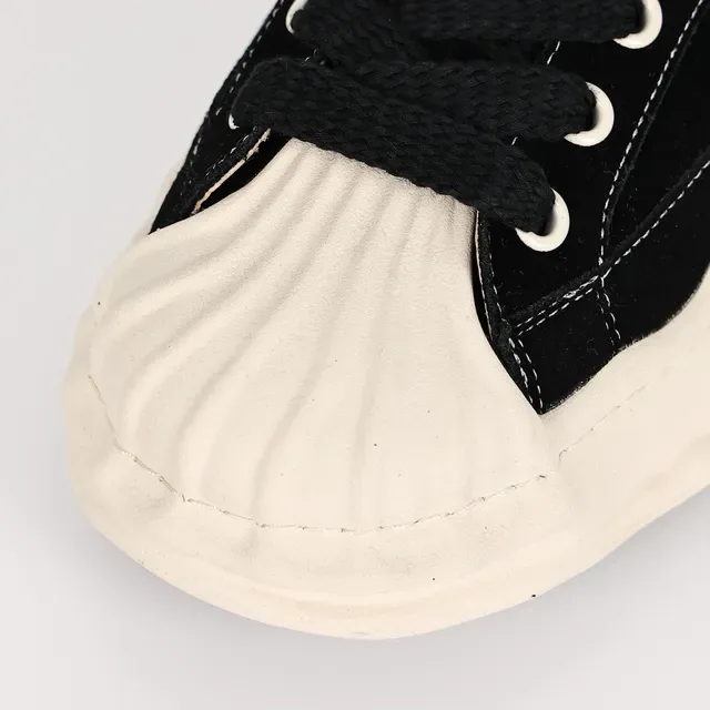 Black Suede Shearling-Collar Lifestyle Sneaker 5
