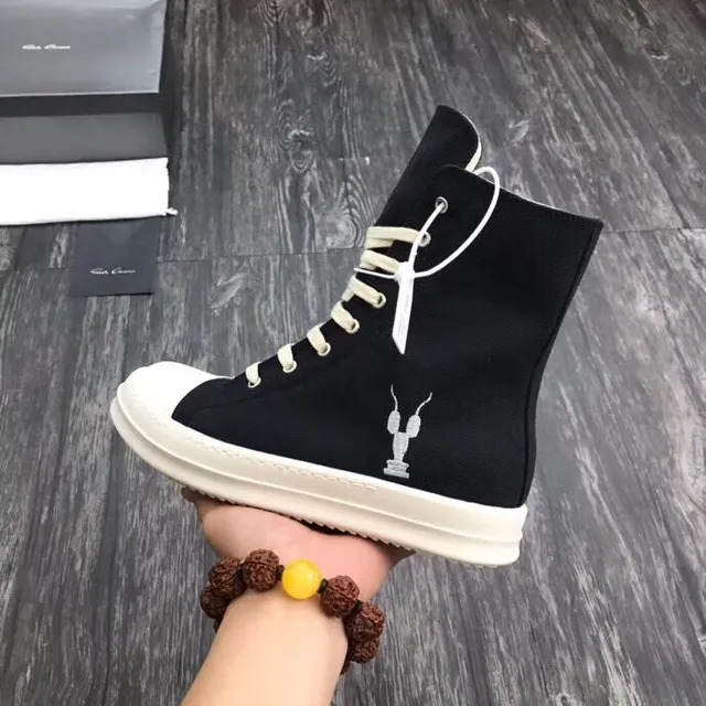 Black White High-Top Canvas Upper Lifestyle Sneakers 3