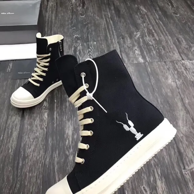 Black White High-Top Canvas Upper Lifestyle Sneakers 5
