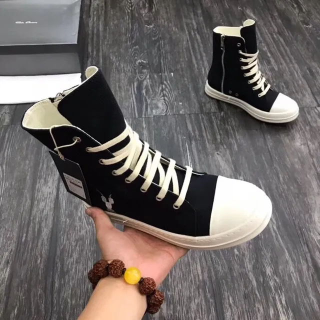 Black White High-Top Canvas Upper Lifestyle Sneakers 7