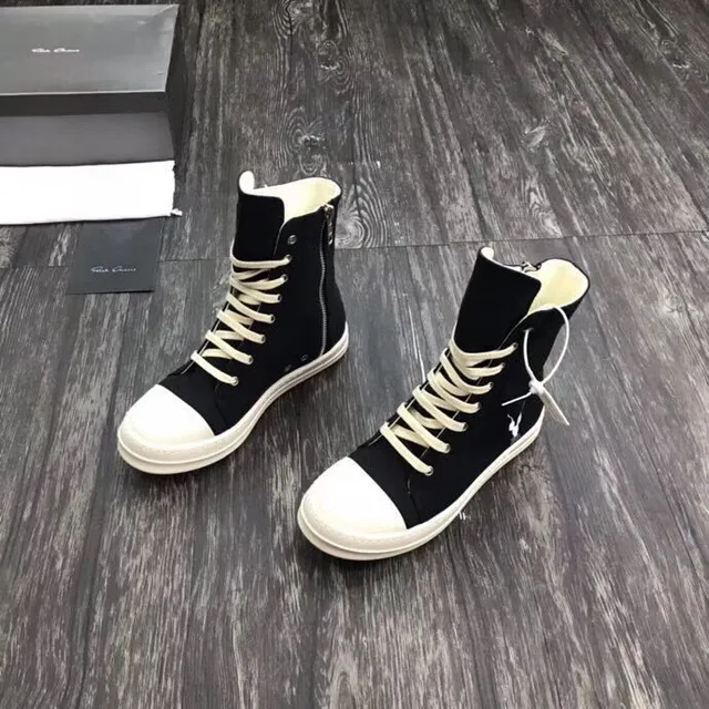 Black White High-Top Canvas Upper Lifestyle Sneakers 8
