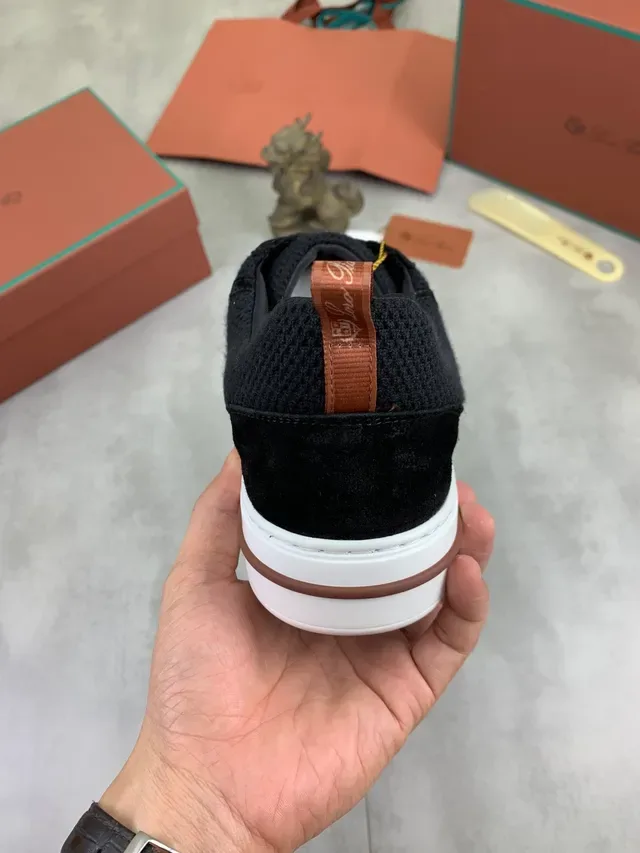 Black White Mesh And Suede Upper Cupsole Sneakers 3