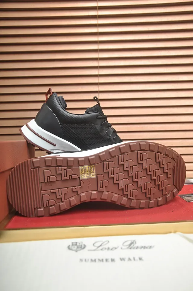 Black White Mesh-and-Synthetic Upper Thick Midsole Sneakers 3