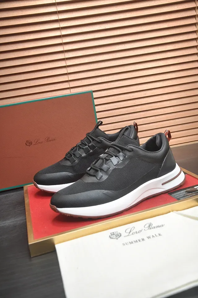 Black White Mesh-and-Synthetic Upper Thick Midsole Sneakers 4