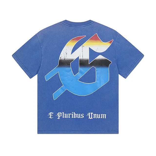 Blue Black Graphic Print Oversized Fit T-Shirt 5