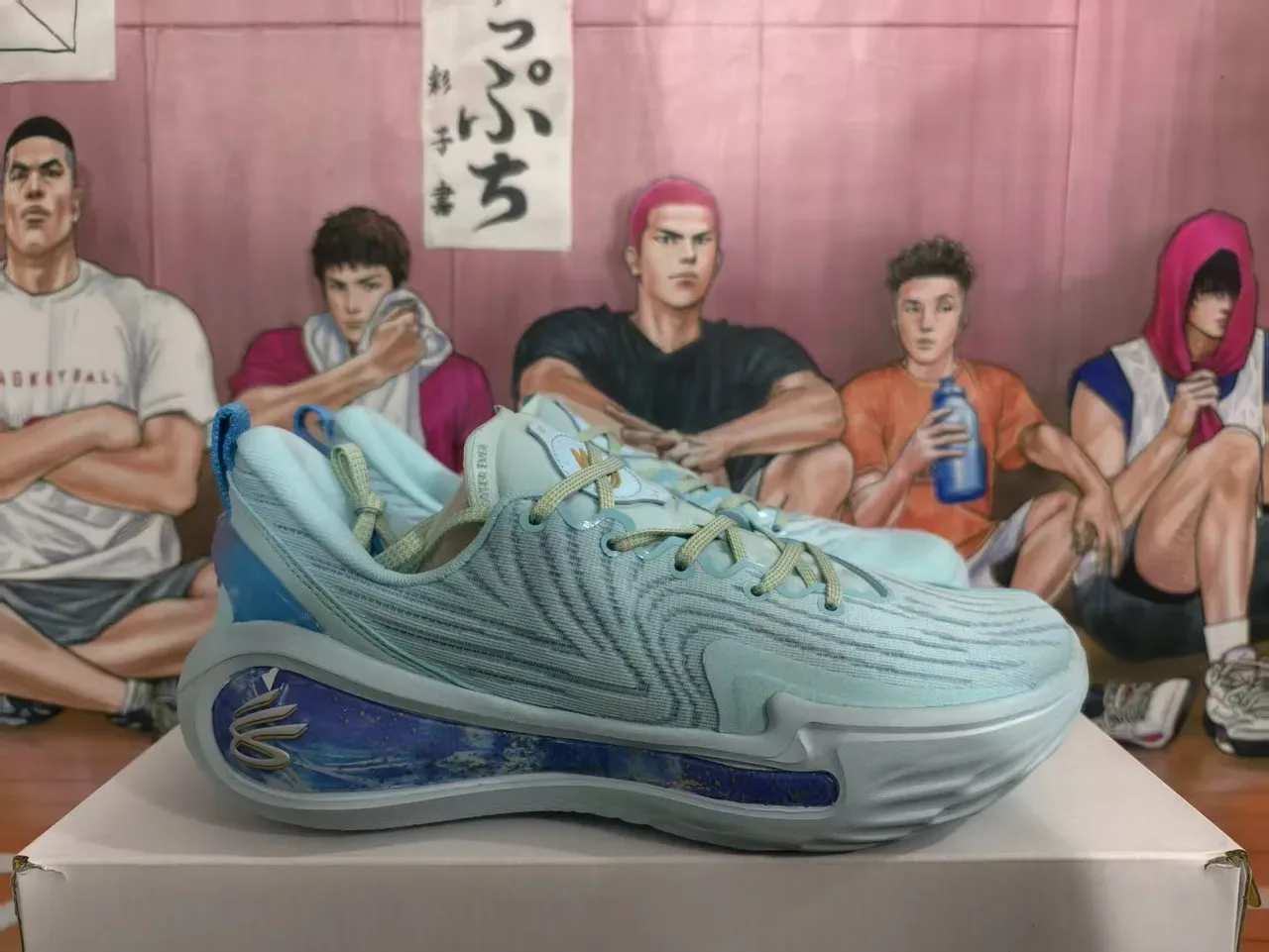 Blue Transparent Knit Upper Translucent Heel Counter Sneakers 3