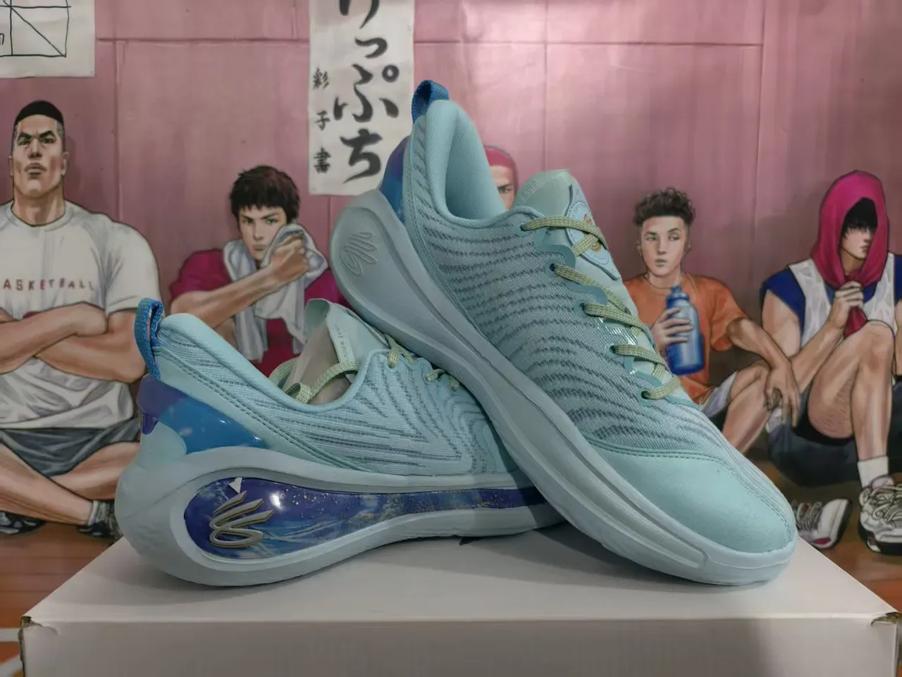 Blue Transparent Knit Upper Translucent Heel Counter Sneakers 5