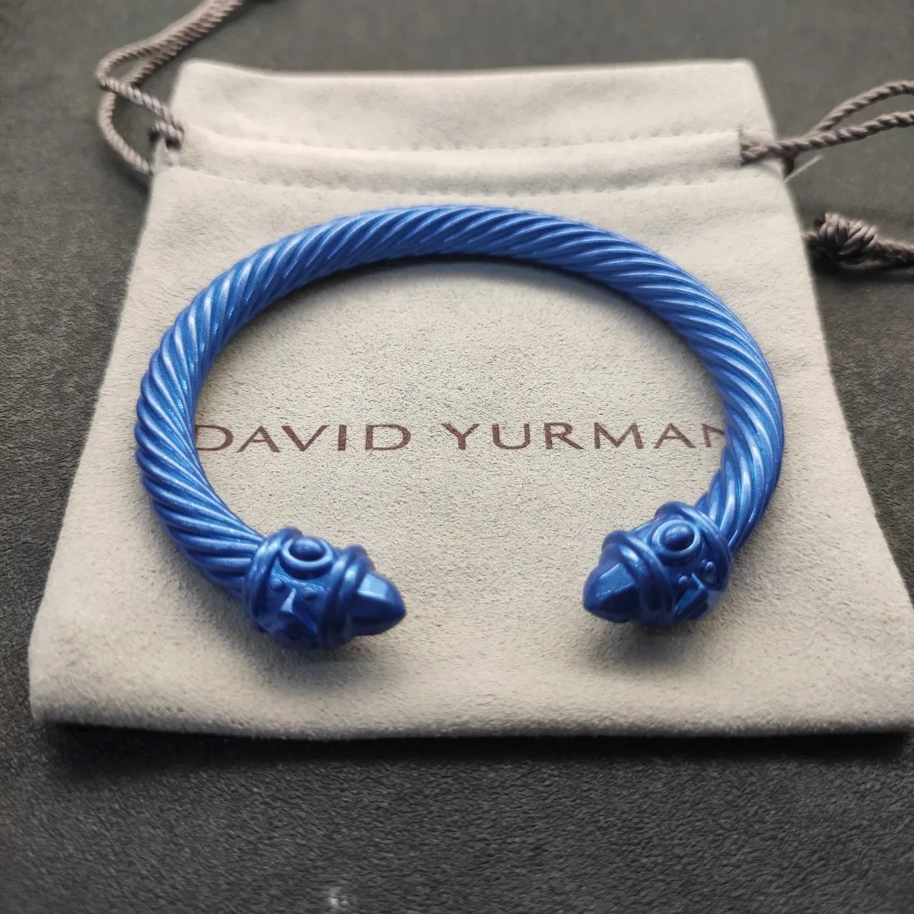 Blue Twisted Cable Sculpted Terminal Bracelet 7