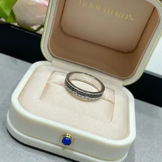 Boucheron Quatre Double White Gold and Black Ceramic Pavé Diamond Ring