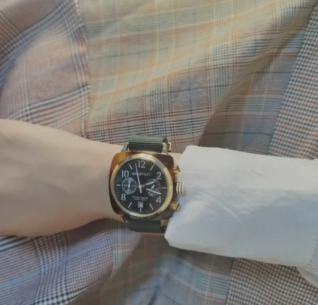 Briron Chronograph Green Dial Rose Gold-Tone Quartz Watch 3