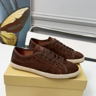 Brown Beige Suede Upper Jute-Wrapped Sole Boat Shoes