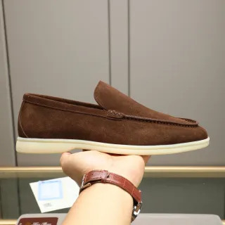 棕米色麂皮鞋面 Moc-Toe 缝线 乐福鞋