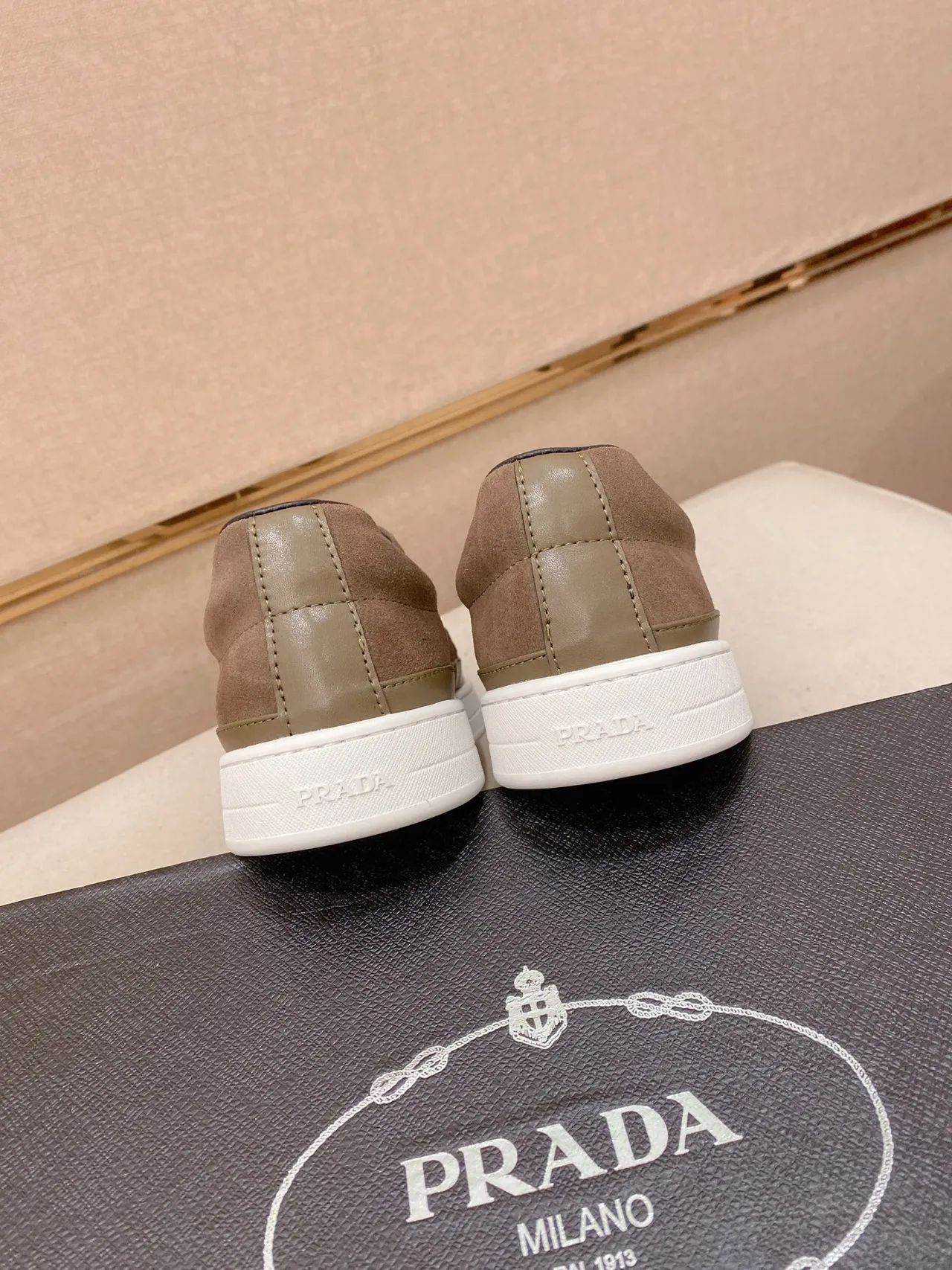 Brown Beige Suede Upper Slip-On Construction Casual Shoes 8