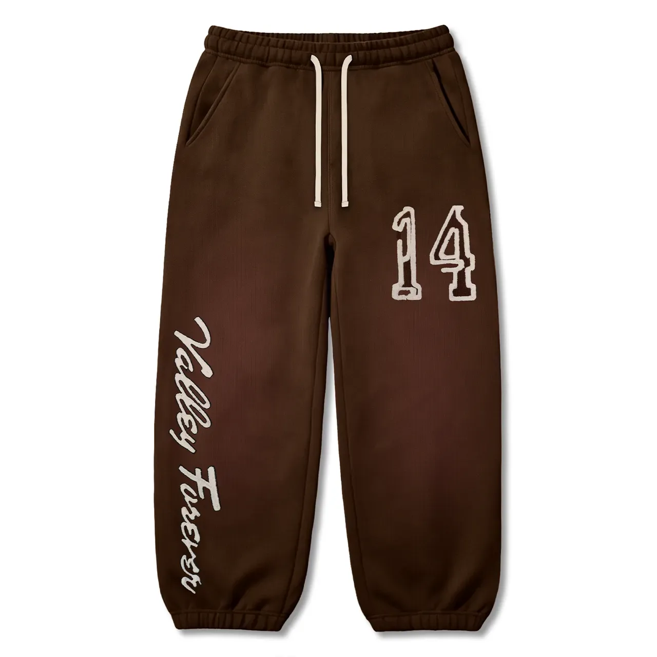 Brown Green Burgundy Embroidered Sweatpants 10