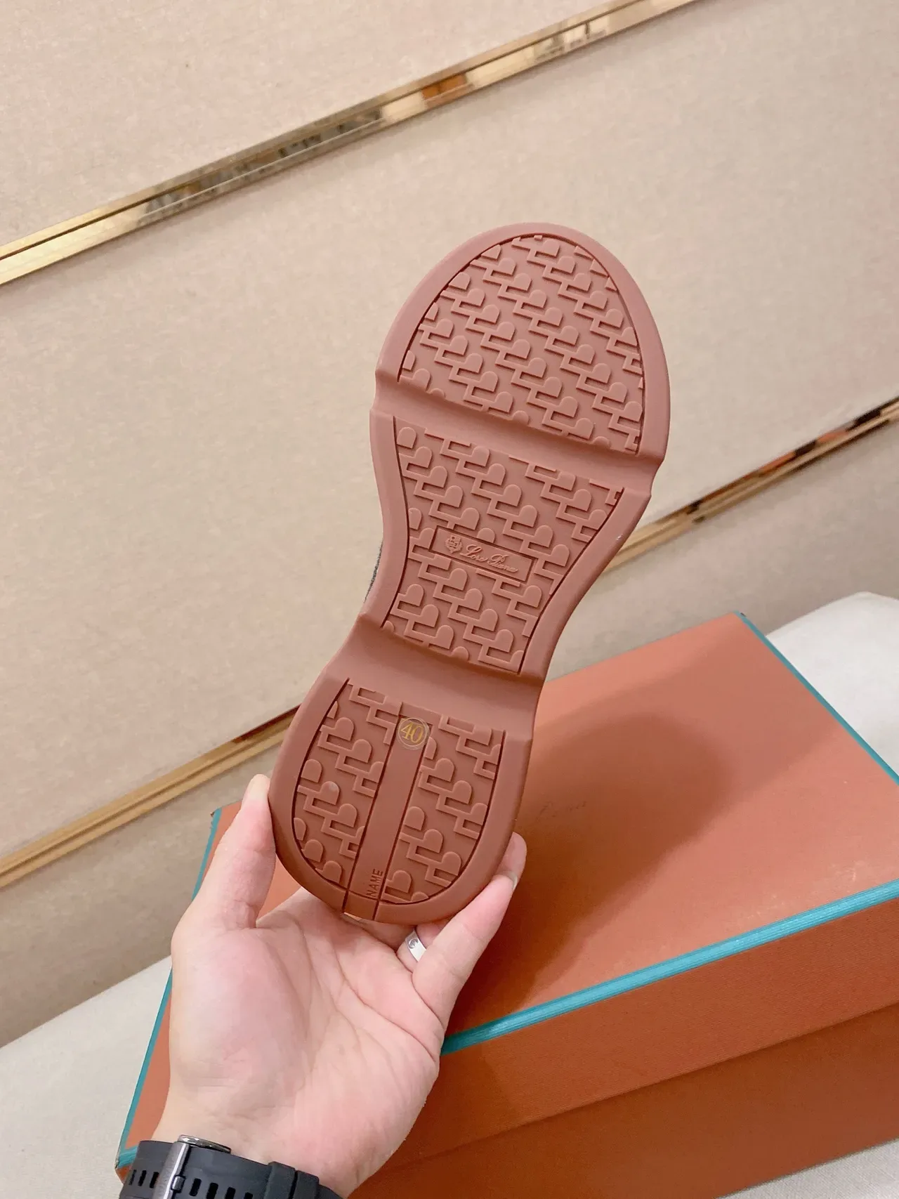 Brown Suede and Knit Mesh Laceless Slip-On Sneaker 2