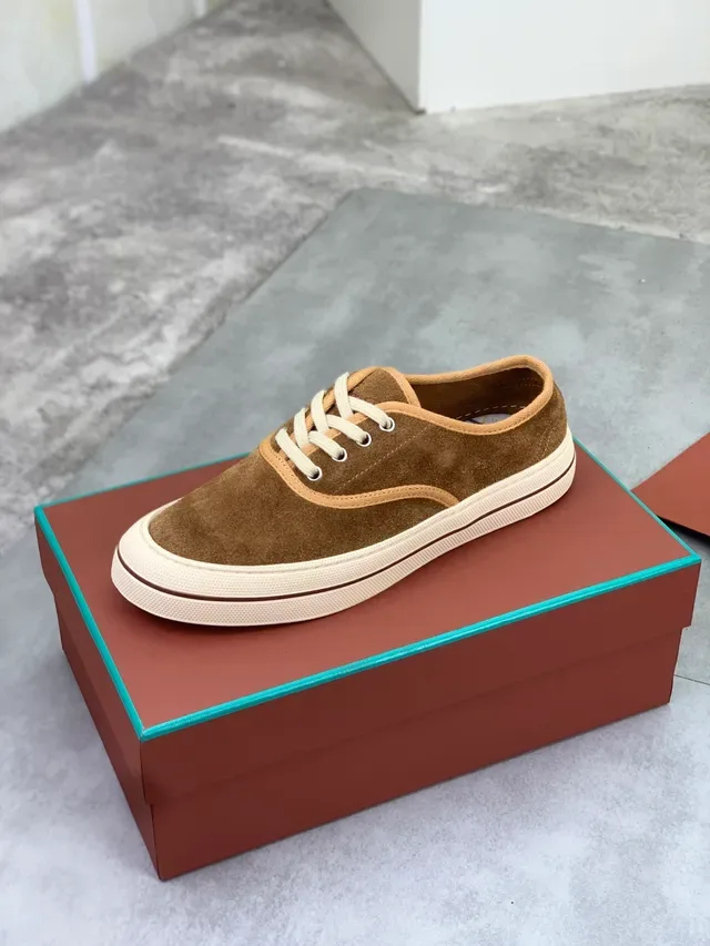 Brown Suede Cupsole Lace-Up Sneaker 4