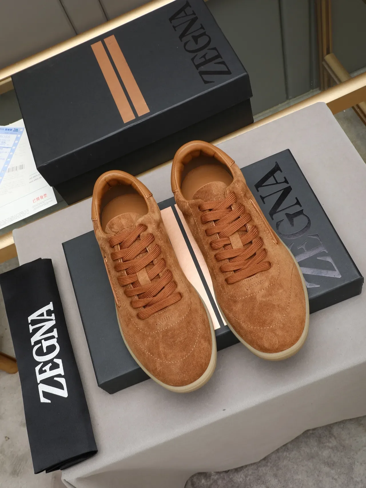 Brown Suede Low-Top Lace-Up Sneaker 2