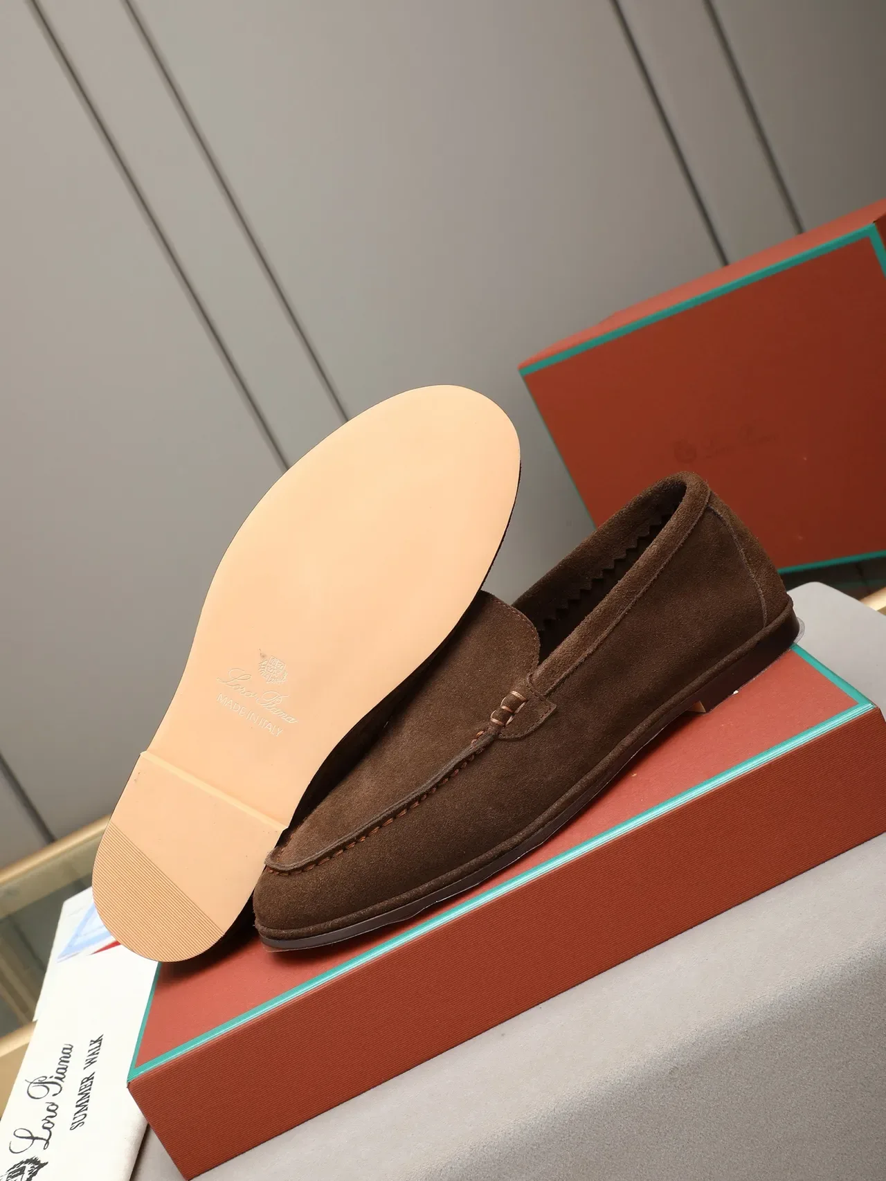 Brown Suede Upper Penny Style Loafer 4