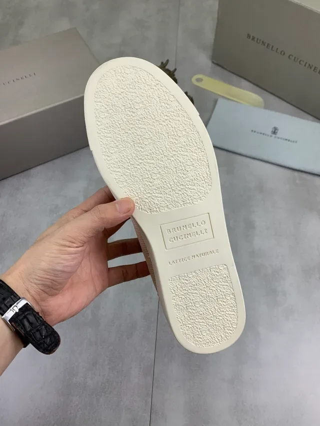 Brunello Cucinelli Beige Suede and Mesh Lifestyle Sneaker 2