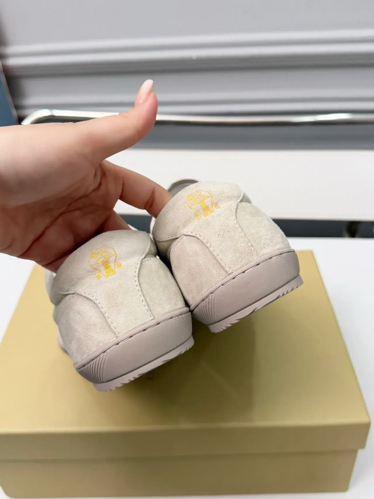 Brunello Cucinelli Beige Suede Low-Top Lifestyle Sneakers 4