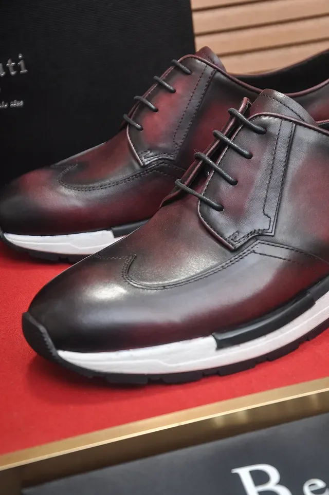 Burgundy White Cap-Toe Brogue 2