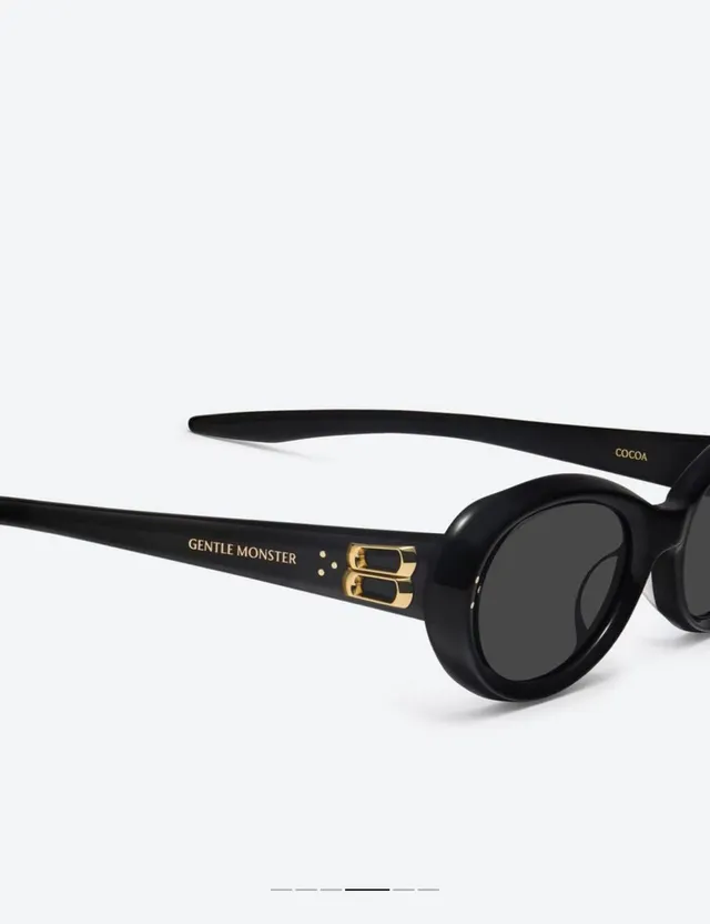 Cocoa Black Gray Oval Teardrop Silhouette Thin Acetate Frame Sunglasses 8