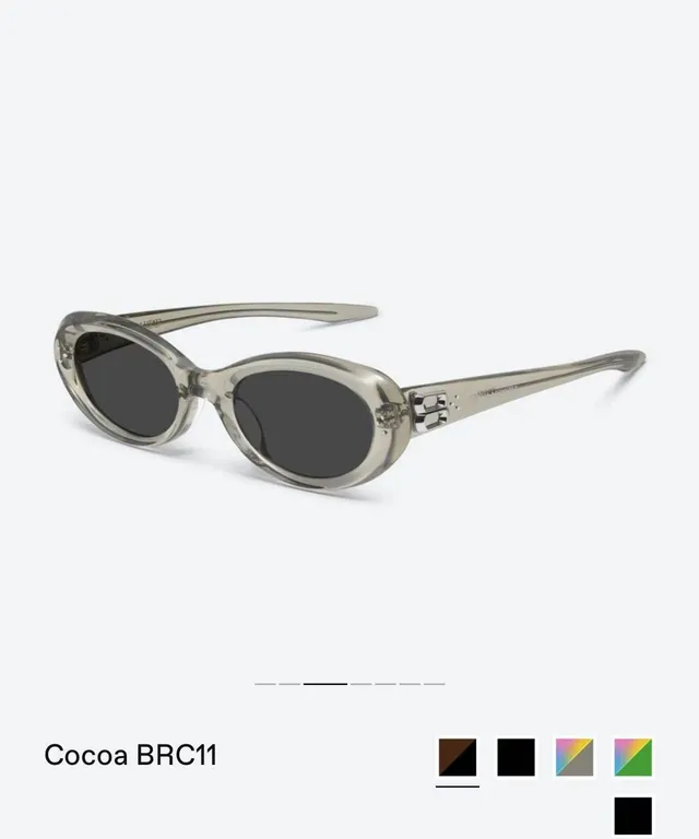 Cocoa Black Gray Oval Teardrop Silhouette Thin Acetate Frame Sunglasses 9