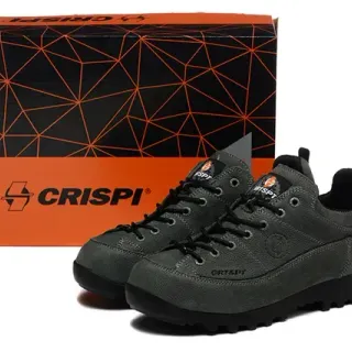 CRISPI Army Green Black Low-Top Suede-Textured Upper Lifestyle Sneakers