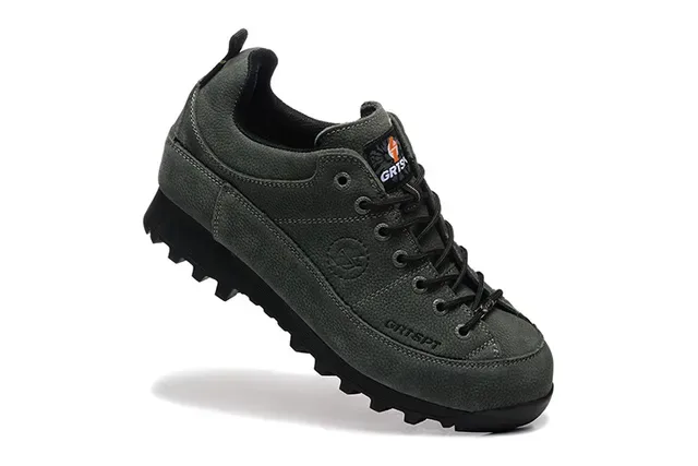 CRISPI Army Green Black Low-Top Suede-Textured Upper Lifestyle Sneakers 5