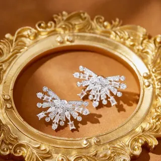 Crystal Fan-Cluster Statement Earrings