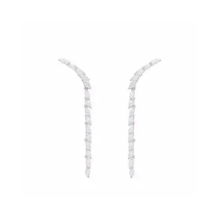 Curved Cascade Marquise-Cut Stone Dangle Earrings