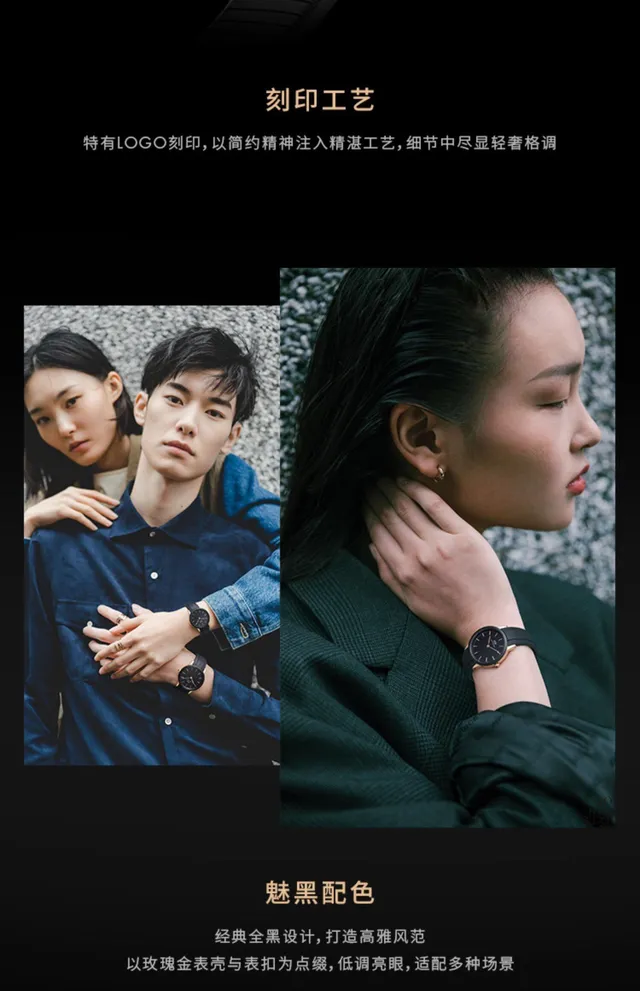 Daniel Wellington Classic Black Rose Gold Tone Quartz Watch 3