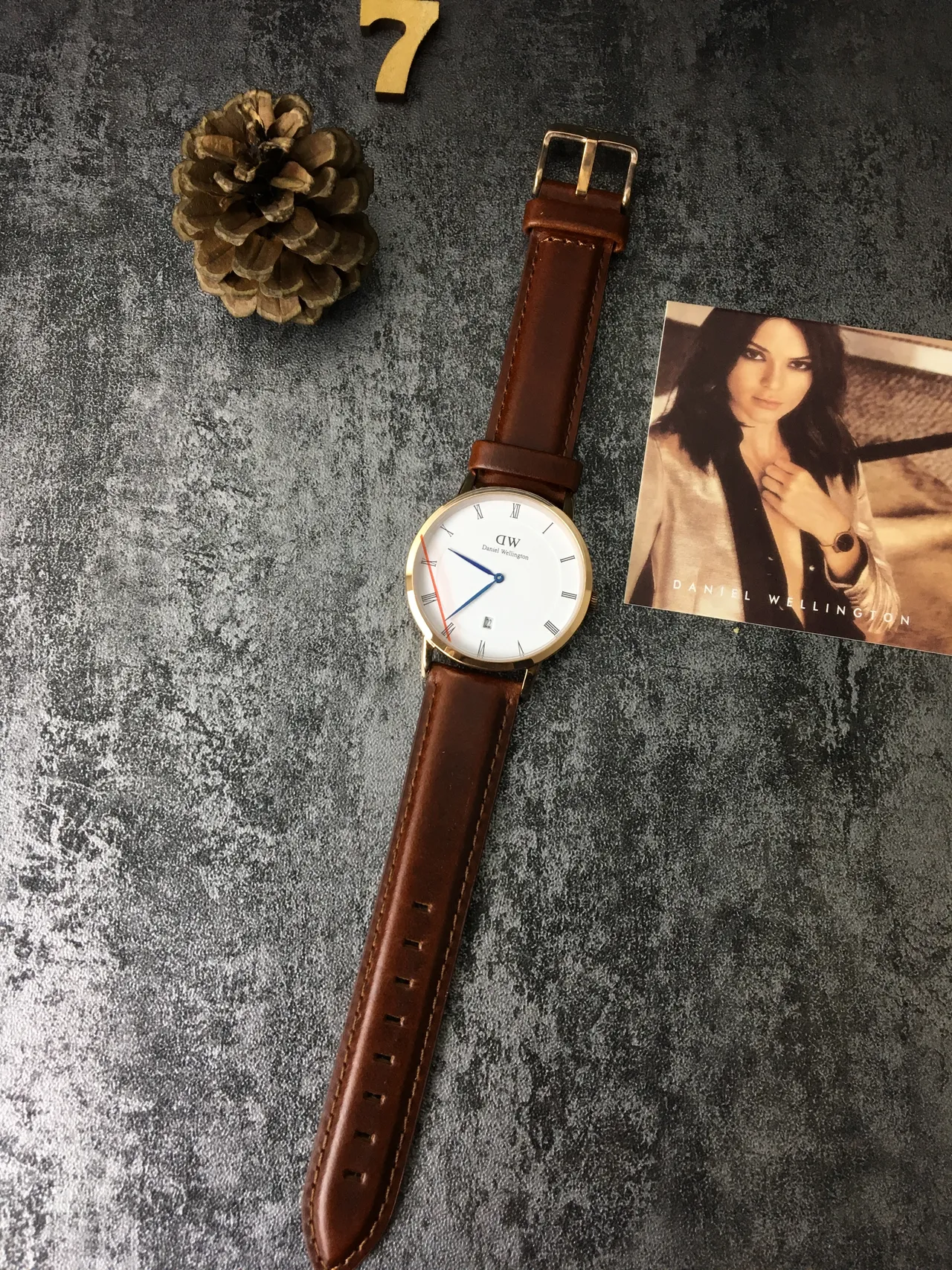 Daniel Wellington Classic Petite White Dial Brown Leather Strap Quartz Watch 6