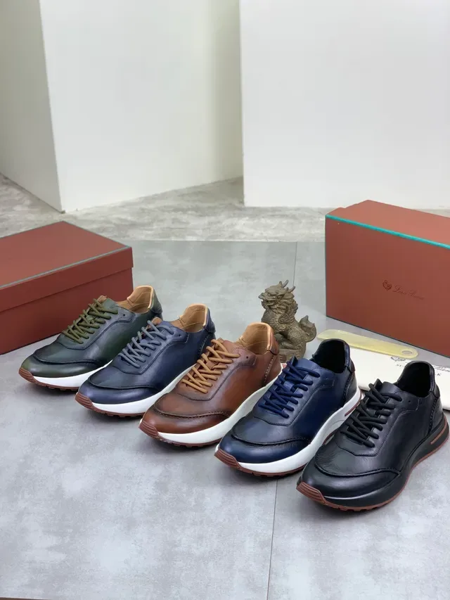 Dark Green Leather Lace-Up Casual Shoe 2