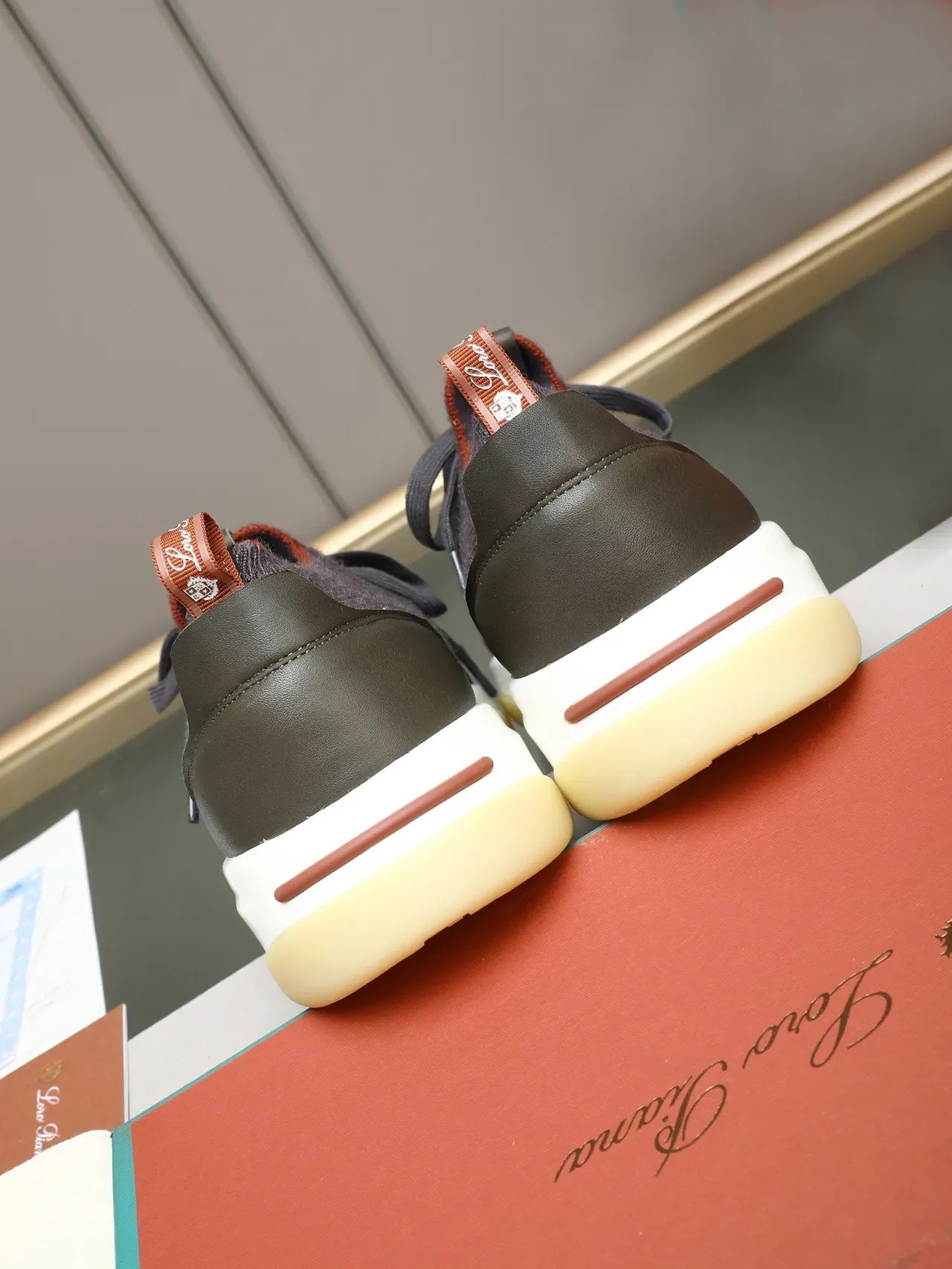 Dark Purple Knit and Olive Suede Lifestyle Sneaker 3