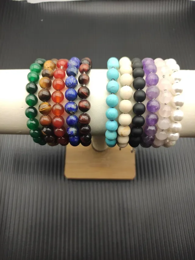 David Yurman Brown Silver Beaded Tiger's Eye Stone Bracelet 2