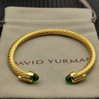 David Yurman Cable Classic pulsera trenzada oro verde