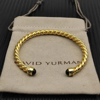 David Yurman Cable Classics Pulseira Trançada Dourada Preta