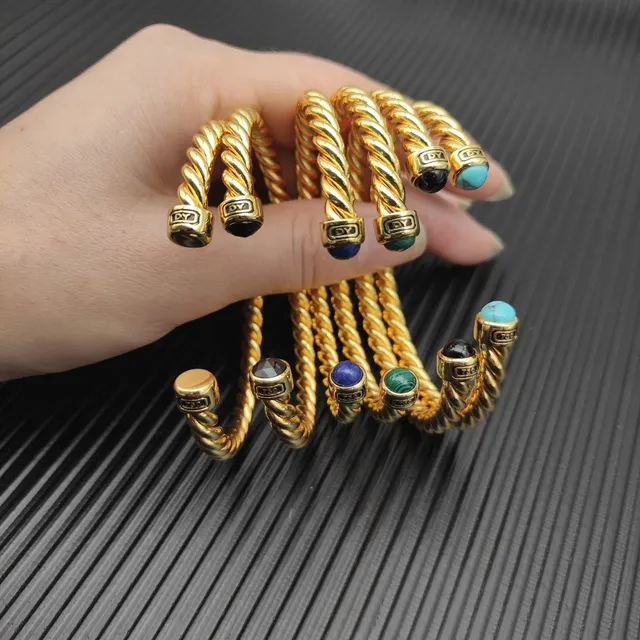 David Yurman Cable Classics Gold Black Twisted Bracelet 3