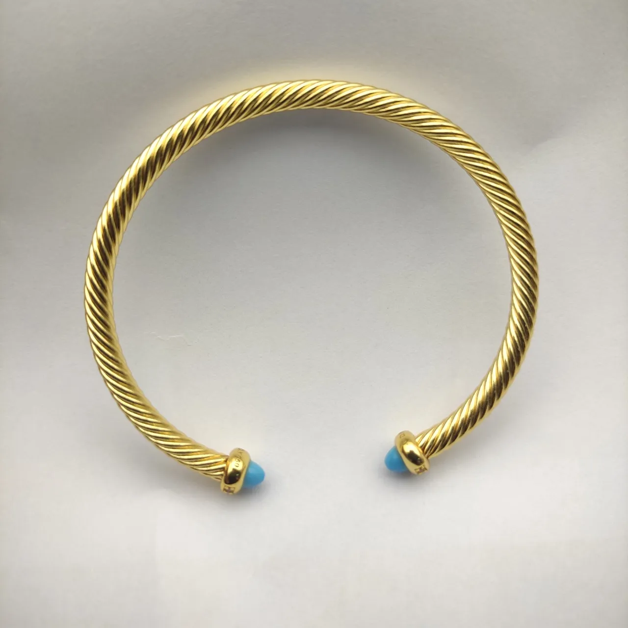 David Yurman Cable Classics Gold Blue Twisted Bracelet 5