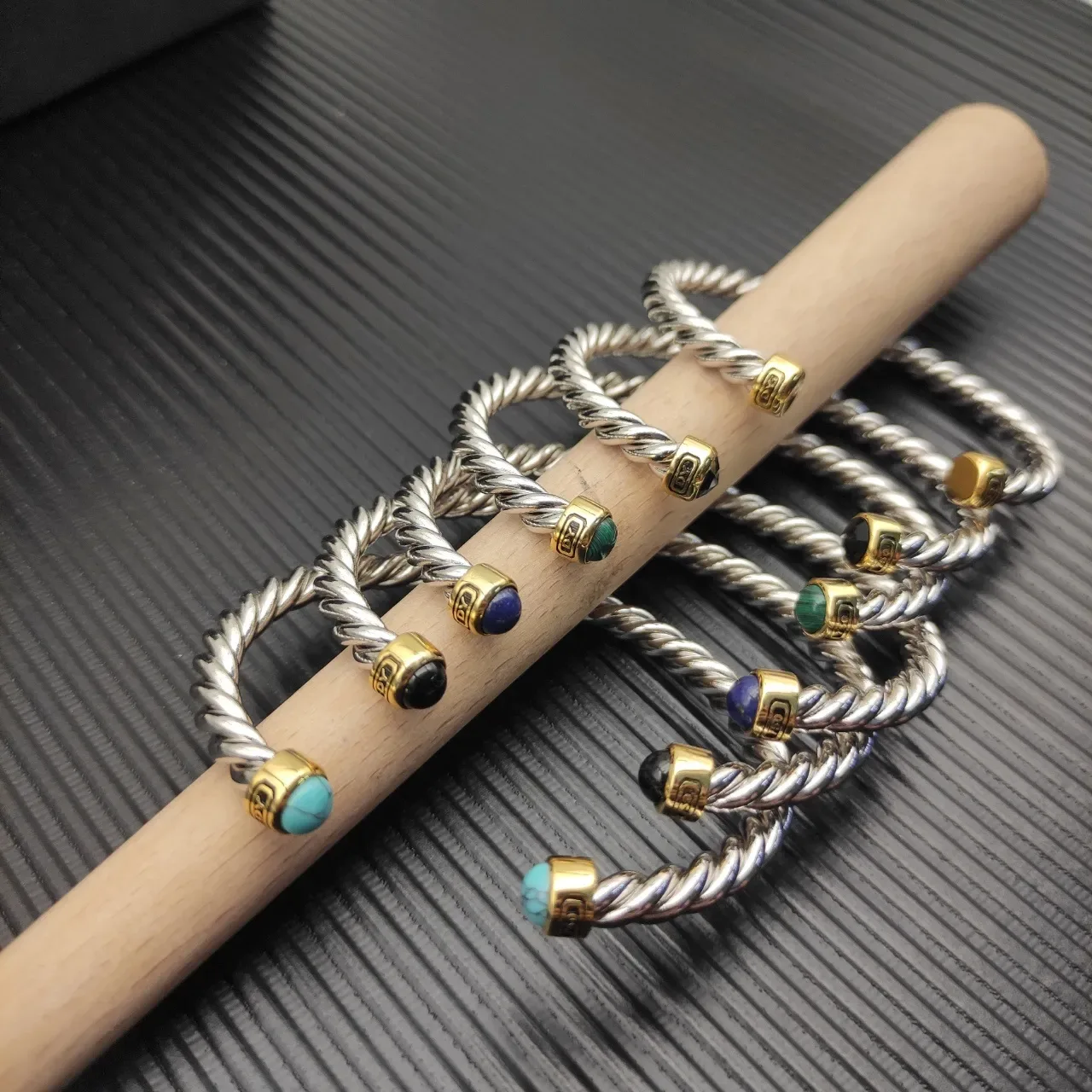 David Yurman Cable Classics Silver Gold Twisted Dual-Tone Metal Bracelet 2