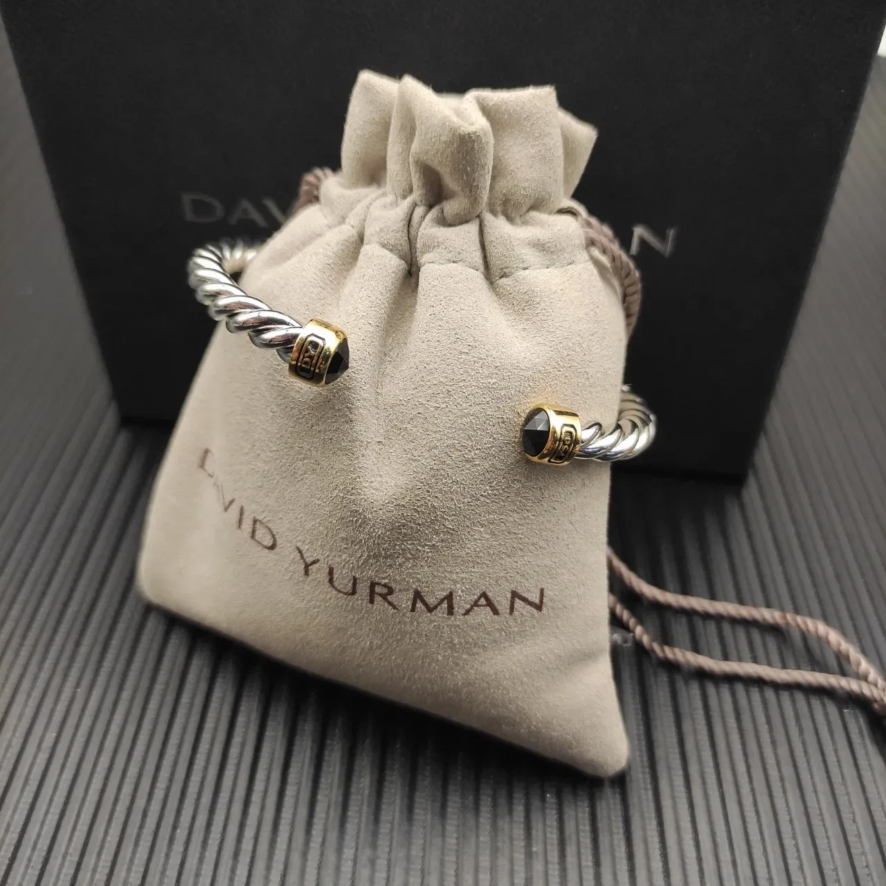 David Yurman Cable Classics Silver Gold Twisted Dual-Tone Metal Bracelet 6