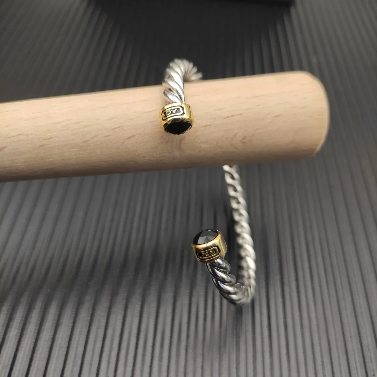 David Yurman Cable Classics Silver Gold Twisted Dual-Tone Metal Bracelet 7