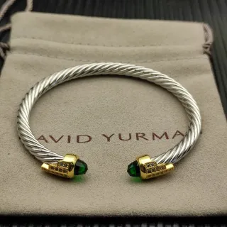 David Yurman Cable Classics Pulsera de Metal Bicolor Plateado Dorado Trenzada