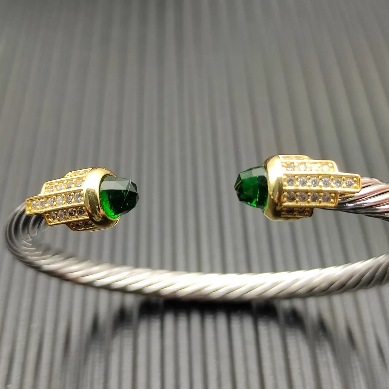 David Yurman Cable Classics Silver Gold Twisted Dual-Tone Metal Bracelet 3