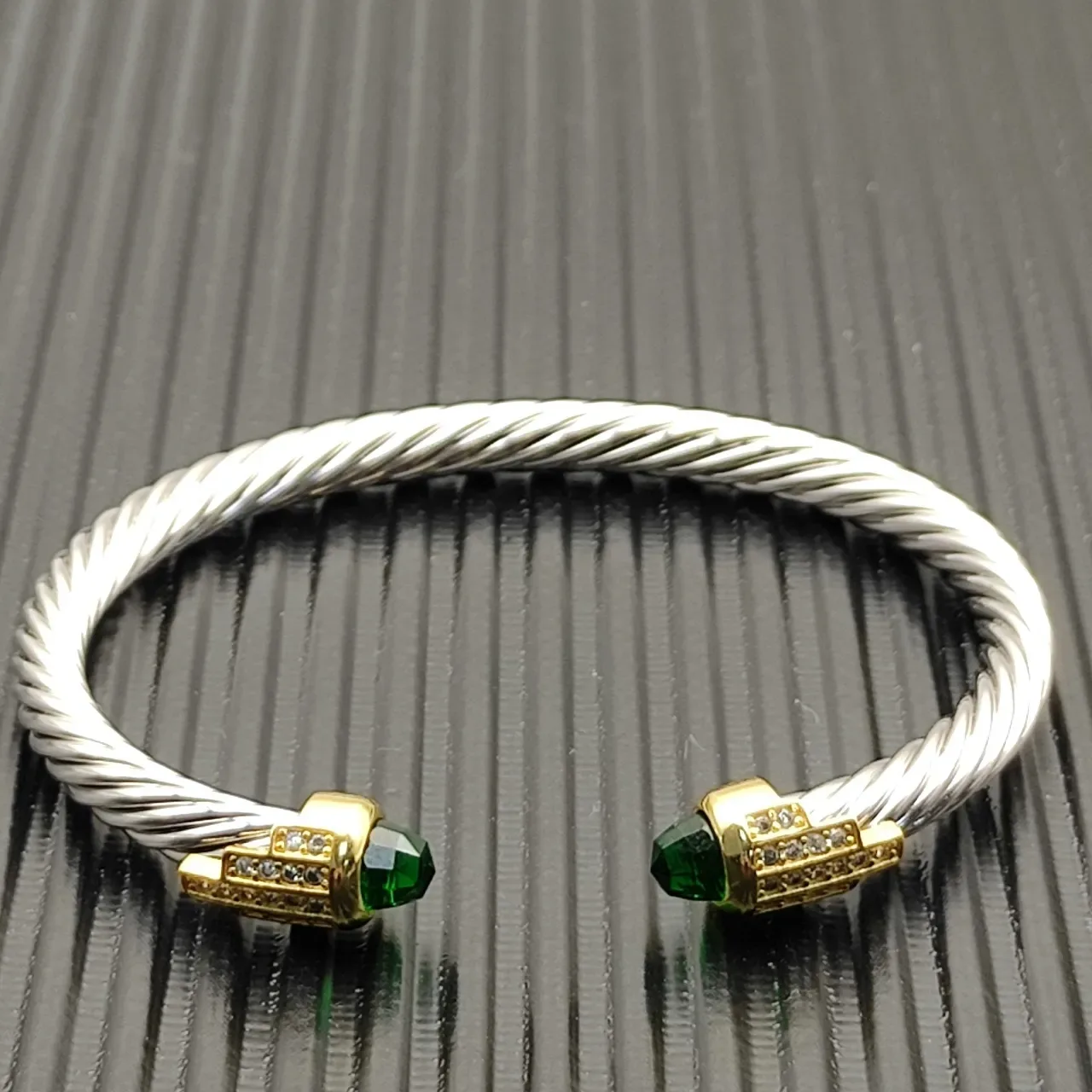 David Yurman Cable Classics Silver Gold Twisted Dual-Tone Metal Bracelet 5