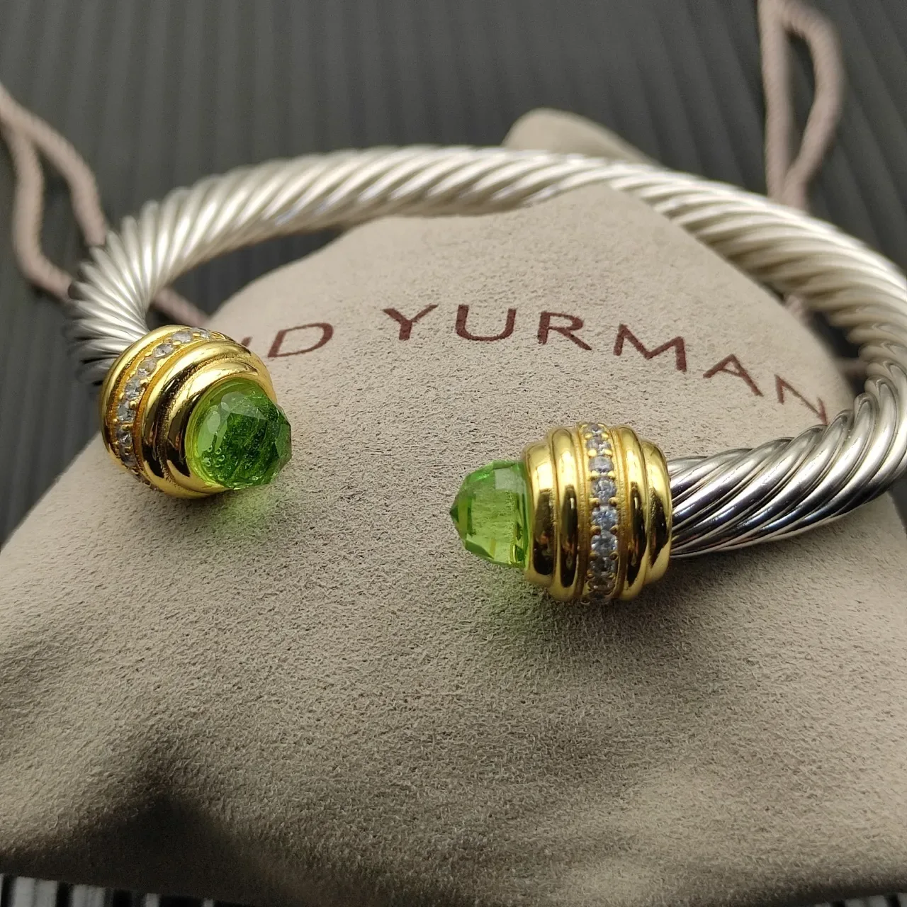 David Yurman Cable Classics Silver Gold Twisted Dual-Tone Metal Bracelet 4