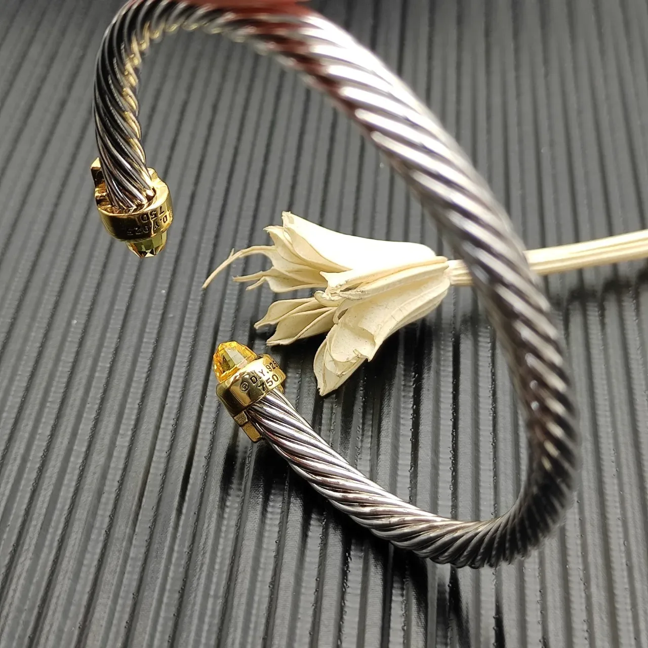 David Yurman Cable Classics Silver Gold Twisted Dual-Tone Metal Bracelet 2