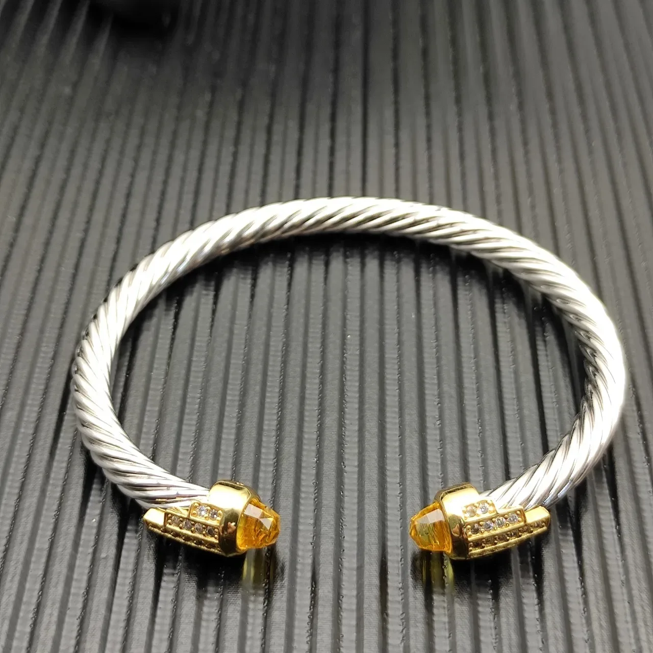 David Yurman Cable Classics Silver Gold Twisted Dual-Tone Metal Bracelet 3